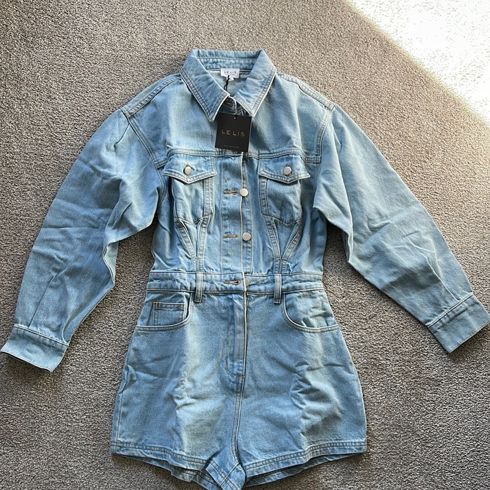 Denim romper NWT!!